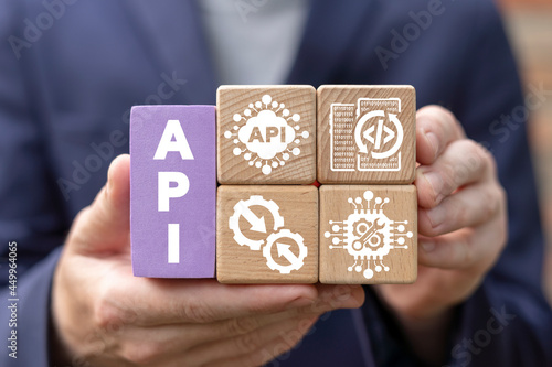 Concept of API Application Programming Interface. Web API Technology Integration.