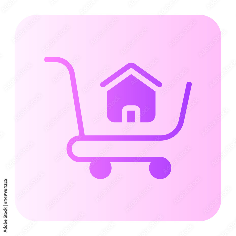 home cart flat gradient icon home cart flat gradient icon