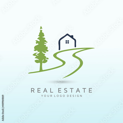 a simple, outdoorsy, memorable logo for a vacant land buying and selling tree
