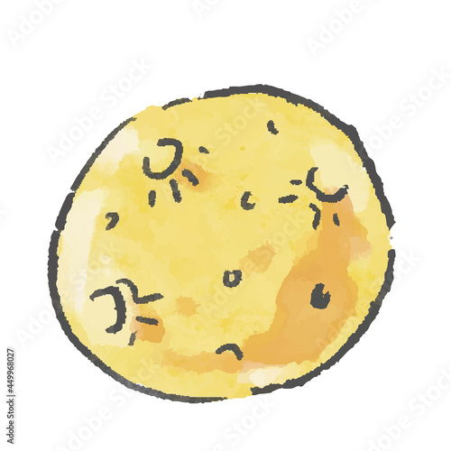柔らかいタッチの満月のイラスト