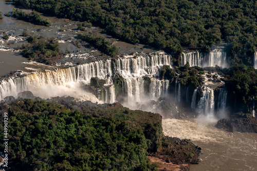 Famous Iguazu falls on the border between Argentina and Brazil