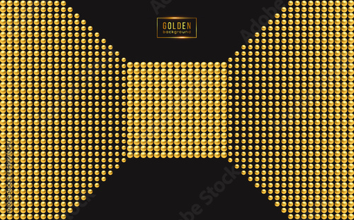 Golden luxury background with beads. Vector illustration.