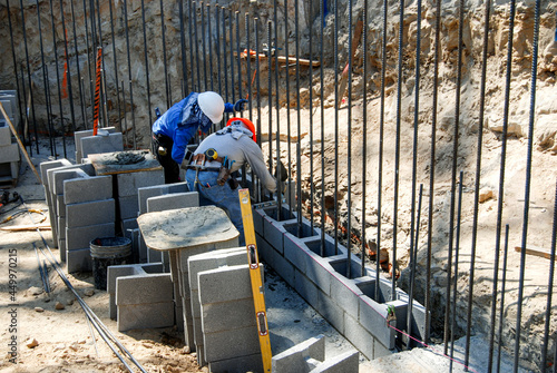 Starting a new structural block retaining wall build photo