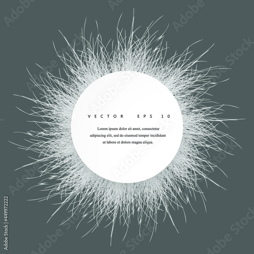 Abstract 3D circle background with fluffy effect. Vector illustration.