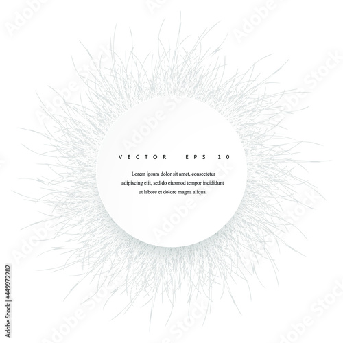 Abstract 3D circle papercut layout. White background with fluffy effect. Vector illustration.