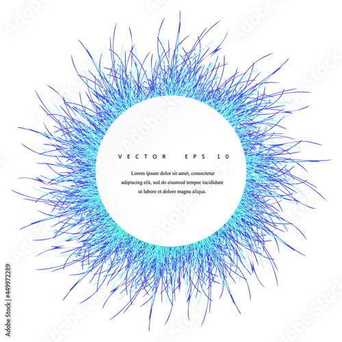 Abstract 3D circle papercut layout. White and blue background with fluffy effect. Vector illustration.