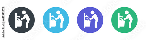 Wash your hands icon. Disease prevention, hand disinfection illustration