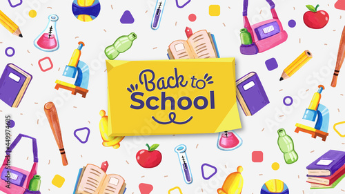 Back to School Background with Handdrawn Style