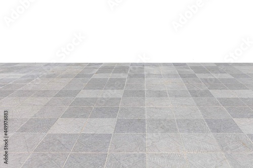 Empty room with white cement wall and tiled floor. Interior background