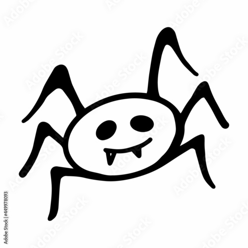 Vector halloween spider web clipart. Spider logo and icon. Funny, cute illustration for seasonal design, textile, decoration kids playroom or greeting card. Hand drawn prints and doodle.