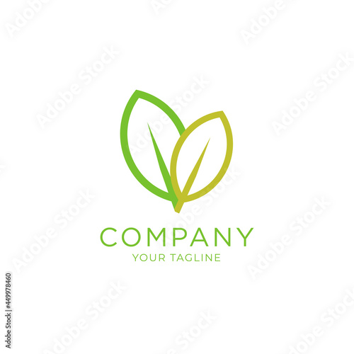 Nature logo with leaves symbol, vector graphic resource © graphonee