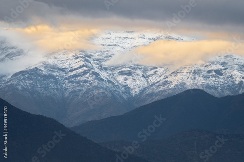 sunrise over the snowy mountains