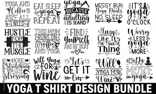 yoga t shirt design bundle 