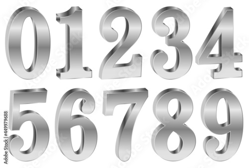 数字　シルバー　文字　アイコン