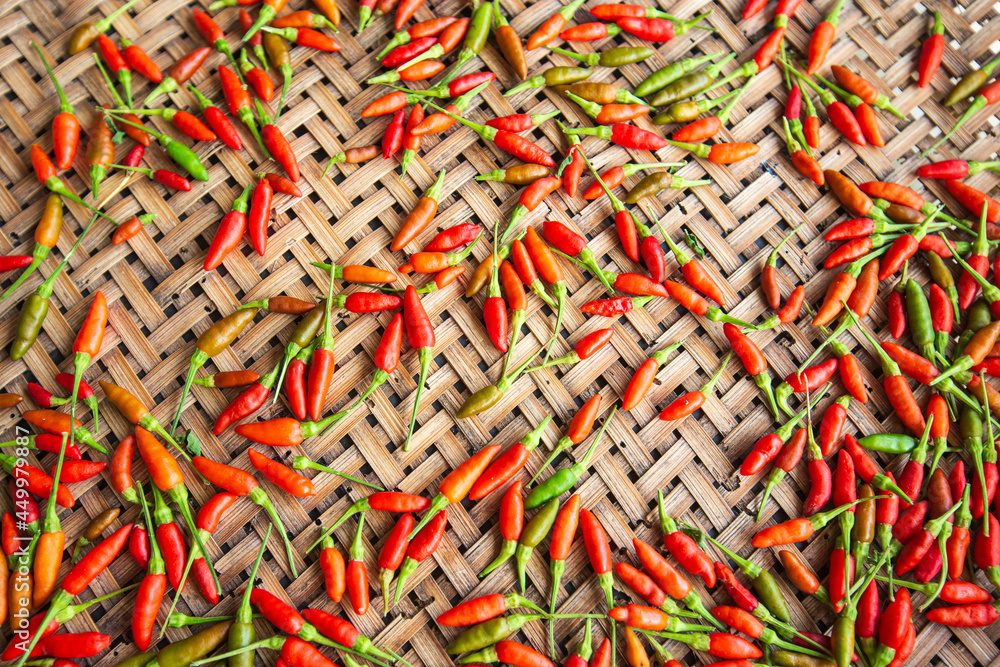hot chili peppers in a basket