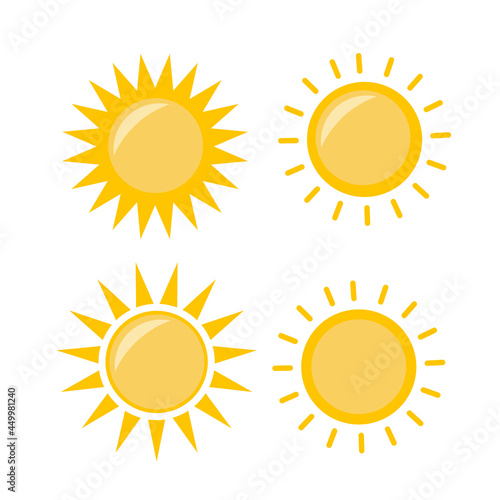 Sun icon illustration. Sunshine isolated set. Sun logo vector