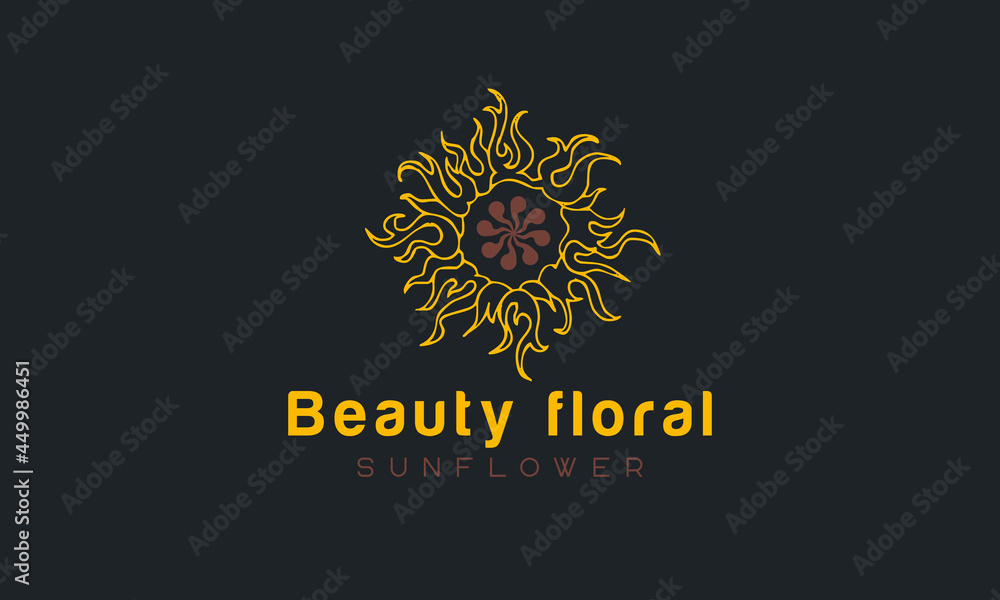Sunflower logo, sun rays business logo design vector template.
Sunflower logo, sun rays business logo design vector template.
