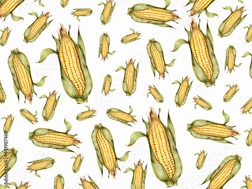 Hand drawn corn patterned background illustration
