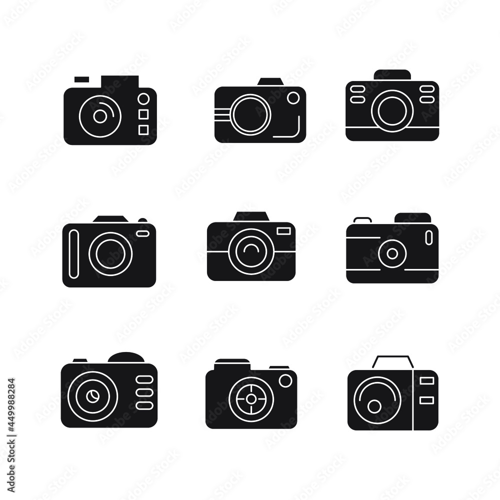 camera icon set. camera pack symbol vector elements for infographic web camera icon set. camera pack symbol vector elements for infographic web