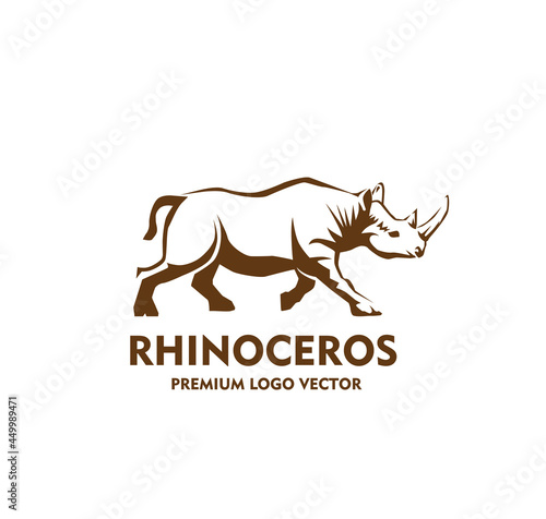 rhino vector logo design illustration