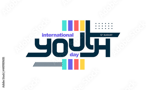 International Youth day 12th August creative Typography