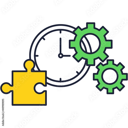 Project management control vector flat line icon