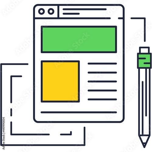 Website design creation vector flat line icon