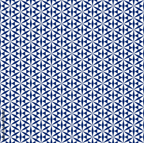 Seamless geometric pattern. Blue background, Vector graphics