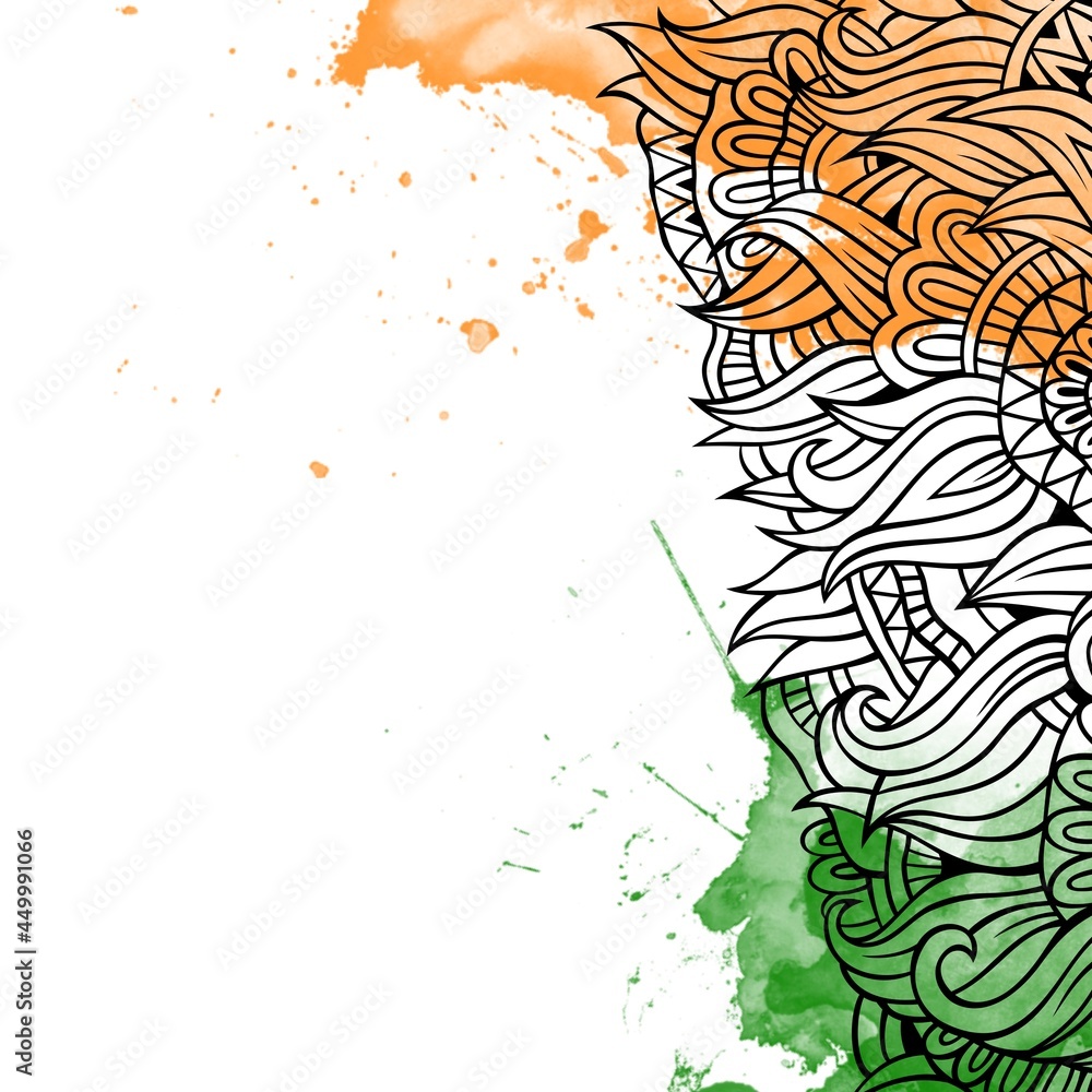 Indian Flag Theme with Space for copy text background. India Flag  Independence Day and Republic Day Theme. Stock Illustration | Adobe Stock