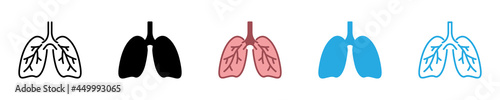 Conjunto de icono de pulmones humanos. Concepto de órgano del cuerpo humano. Ilustración vectorial photo