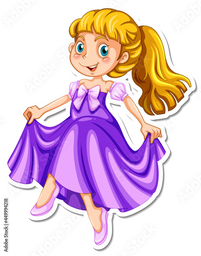 Beautiful princess cartoon character sticker