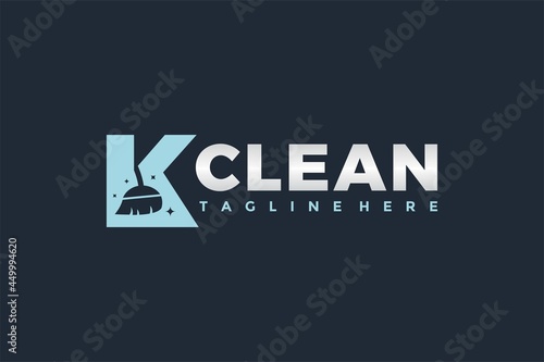 letter K broom logo
