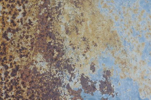 old metal rusted steel wall blue