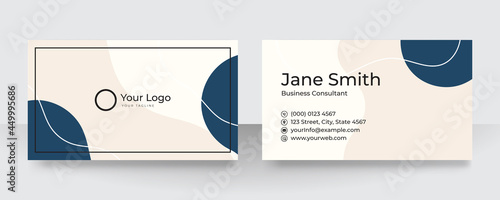 Modern blue and white business card design. Modern business card template red black colors. Flat design vector abstract creative - Vector
 photo