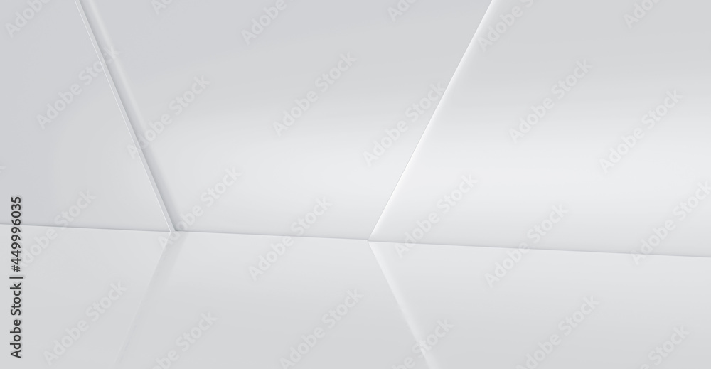 Abstract futuristic white Background. Future modern design wall. 3D Rendering