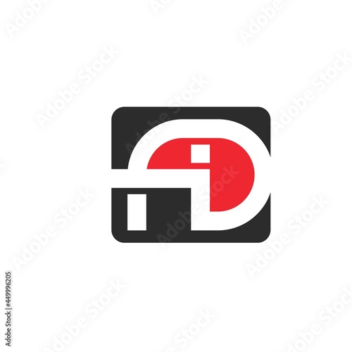 fid or fd  letter arrow icon vector illustration  design template