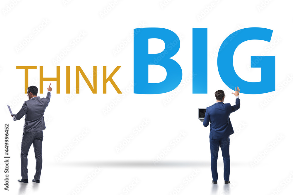 Think big concept with businessman Think big concept with businessman