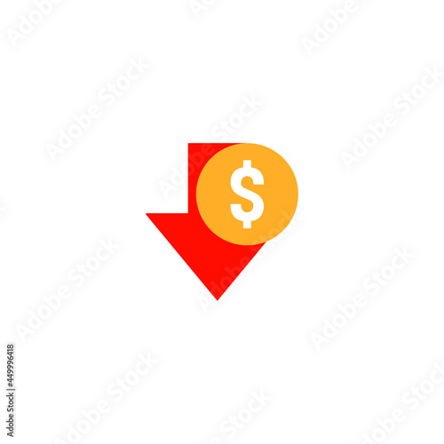 Reduce costs icon. Vector image isolated on white background