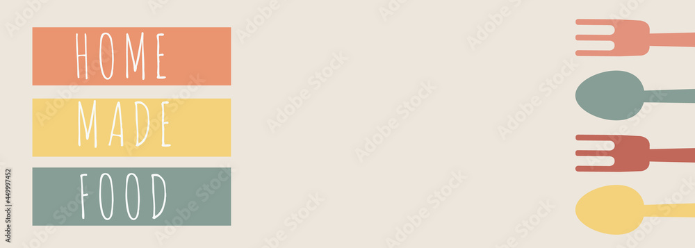 Homemade cooking healthy tasty food postel pastel colors with cutlery ...