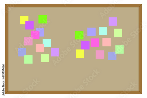 Notepaper on a brown board background and texture.