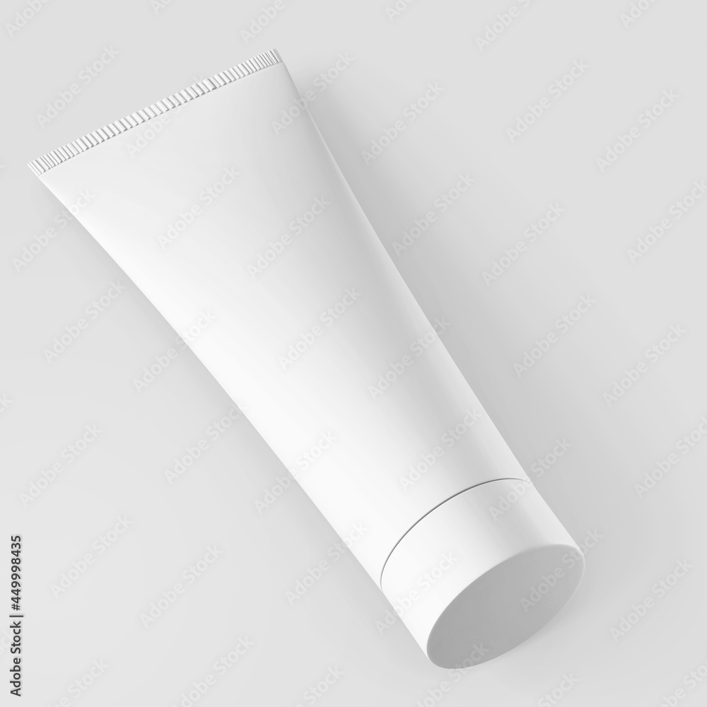 3d rendering of realistic blank white facial skin care cosmetic, makeup and medical matte plastic cream tube product packaging isolated mockup presentation showcase 3d rendering of realistic blank white facial skin care cosmetic, makeup and medical matte plastic cream tube product packaging isolated mockup presentation showcase