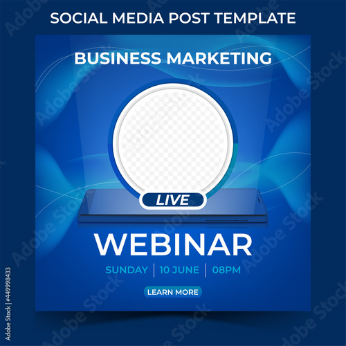 business marketing live webinar social media template.