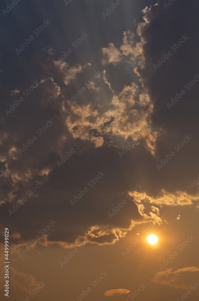 Sunset Sky with Clouds and Smoke Sunset Sky with Clouds and Smoke