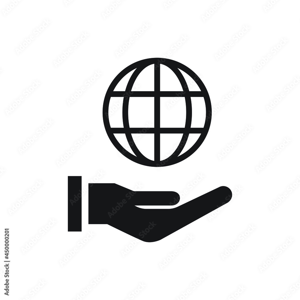 Hand hold globe icon design vector illustration Hand hold globe icon design vector illustration