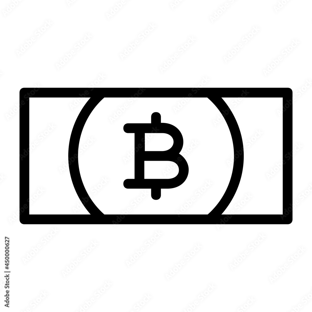 Thai Baht Banknote or Paper Money Icon Thai Baht Banknote or Paper Money Icon
