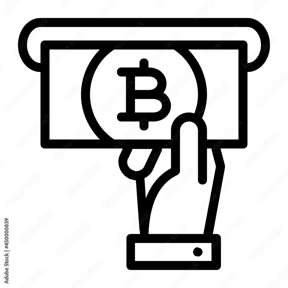 Withdraw Thai Baht Money from ATM Icon Withdraw Thai Baht Money from ATM Icon