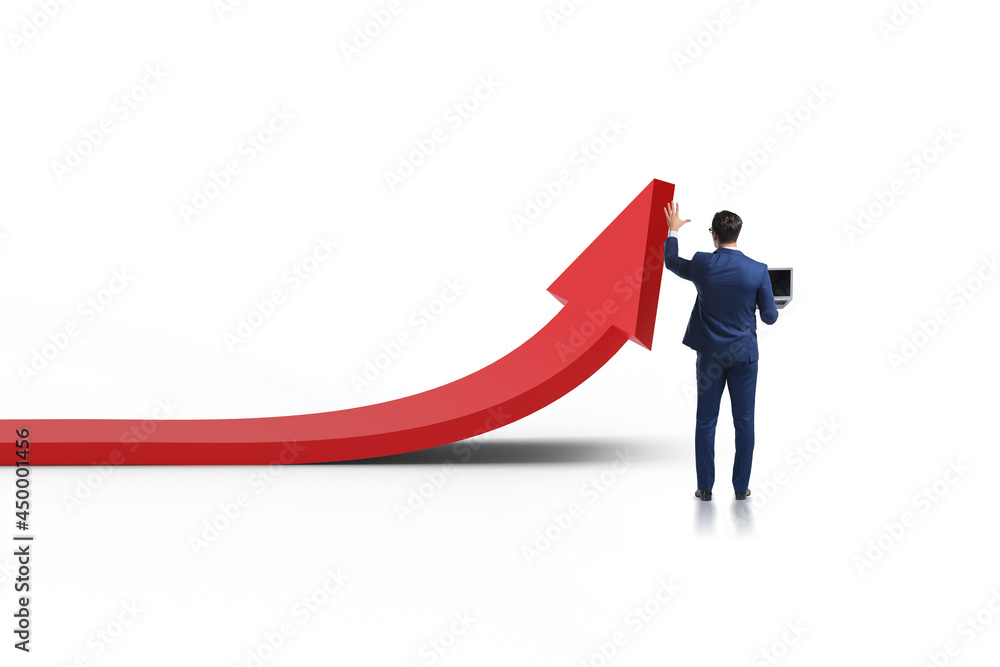 Businessman in economic growth concept Businessman in economic growth concept