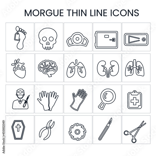 Morgue thin line icons stock illustration