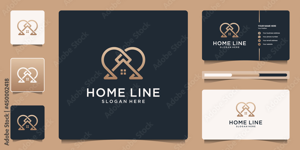 Minimalist home real estate logo design template. Minimalist home real estate logo design template.