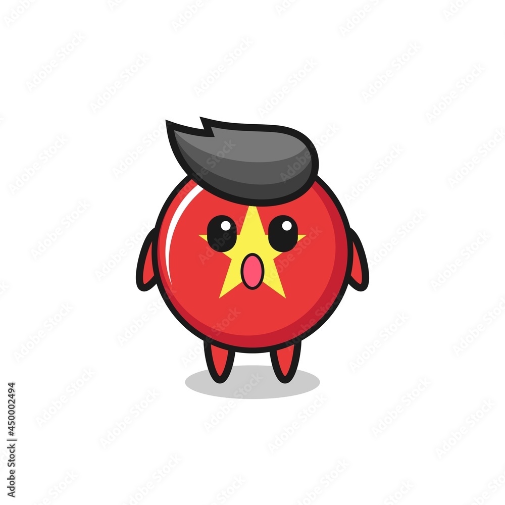 the amazed expression of the vietnam flag badge cartoon the amazed expression of the vietnam flag badge cartoon